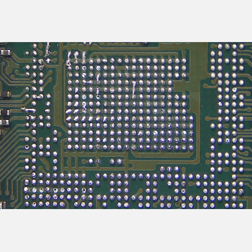 加热取下BGA，底部锡球洁净度情况