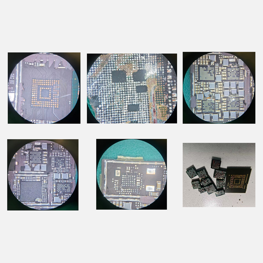 加热取下BGA，底部锡球洁净度情况