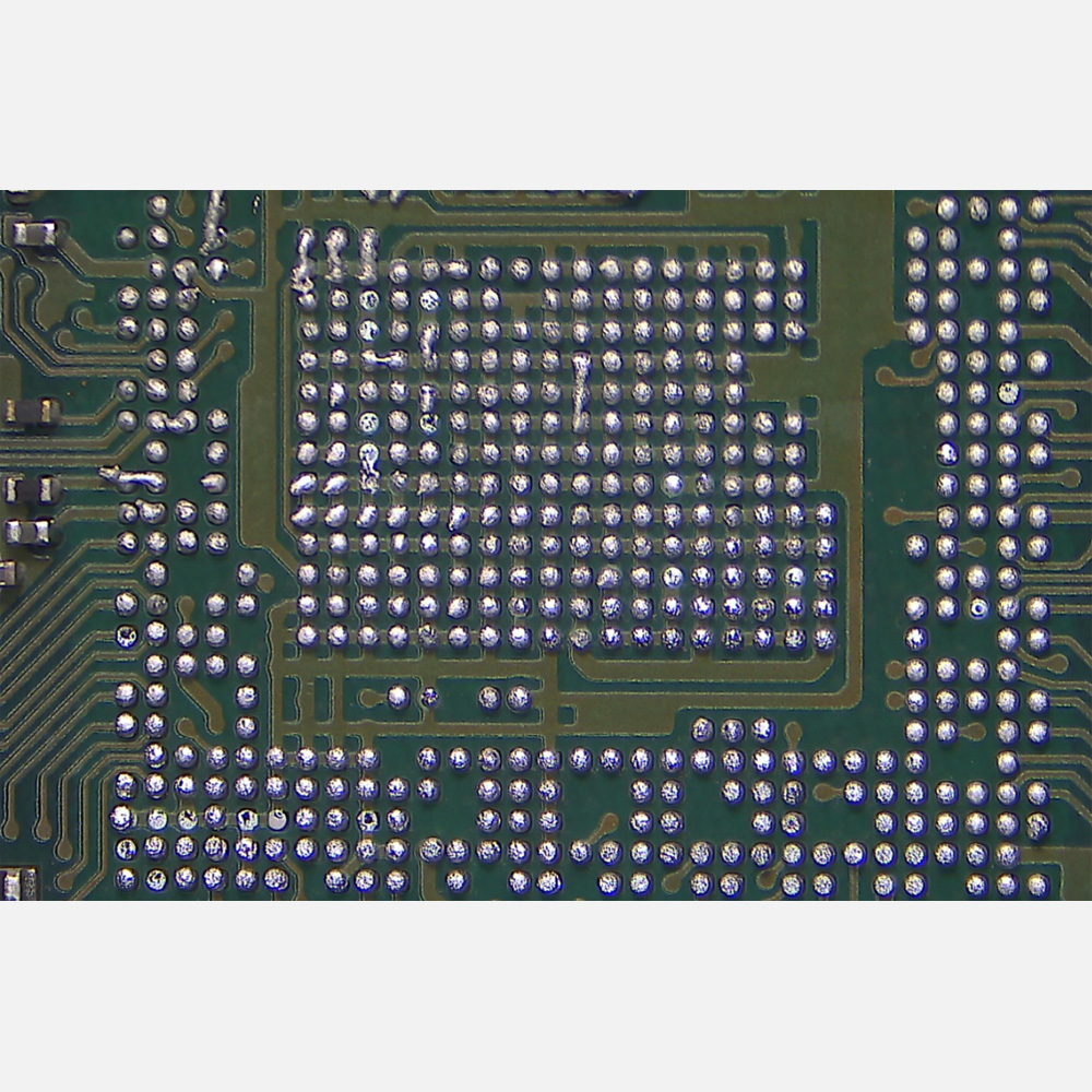 加热取下BGA，底部锡球洁净度情况